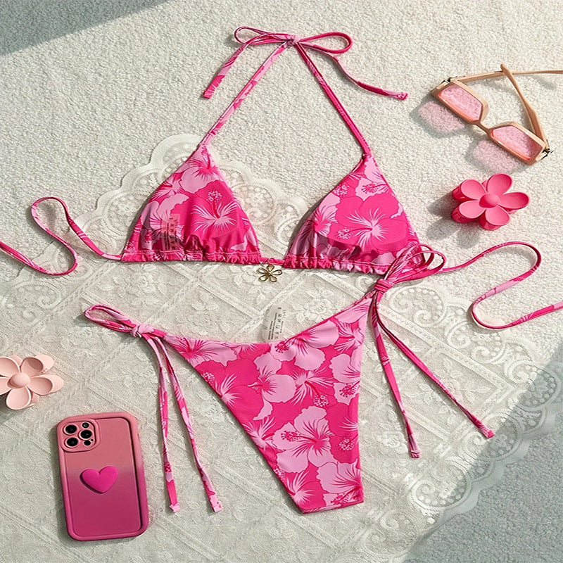 Damen Floral Triangel-Bikini mit verstellbaren Trägern Echo Archiv