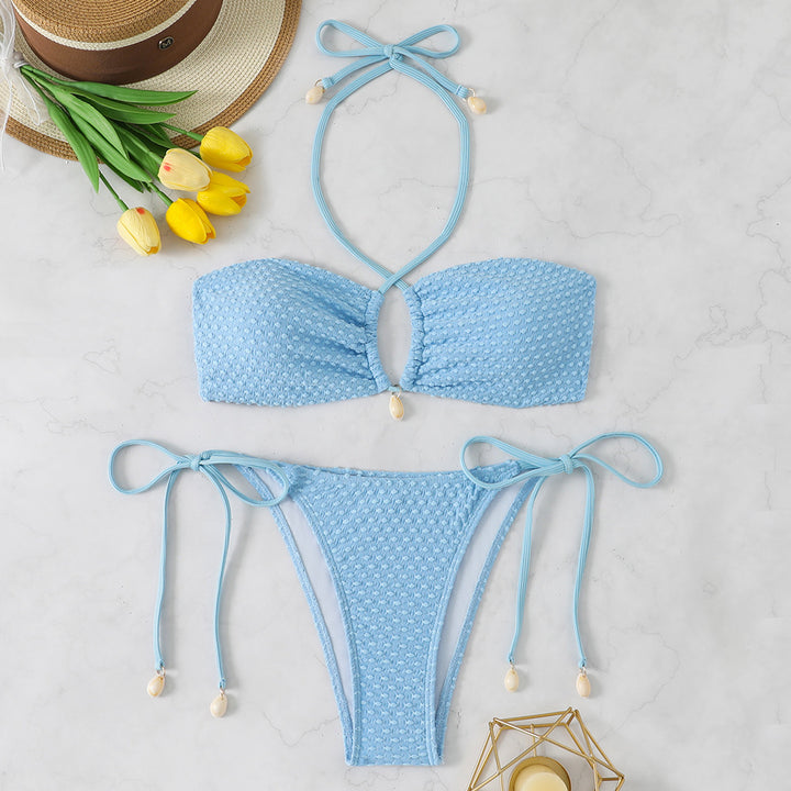 Damen Bikini-Set mit innovativem Bindemuster und modischem Cut-Out Echo Archiv