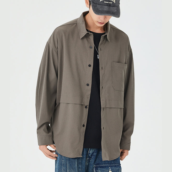 Herren lässige Hemdjacke mit praktischen Taschen Echoarchiv
