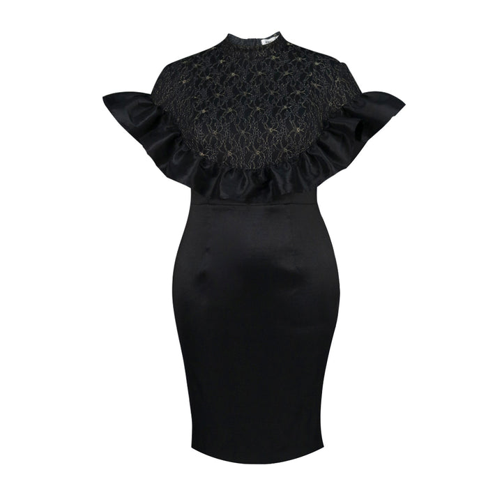 Damen Elegantes Kleid mit Rüschenausschnitt Echo Archiv