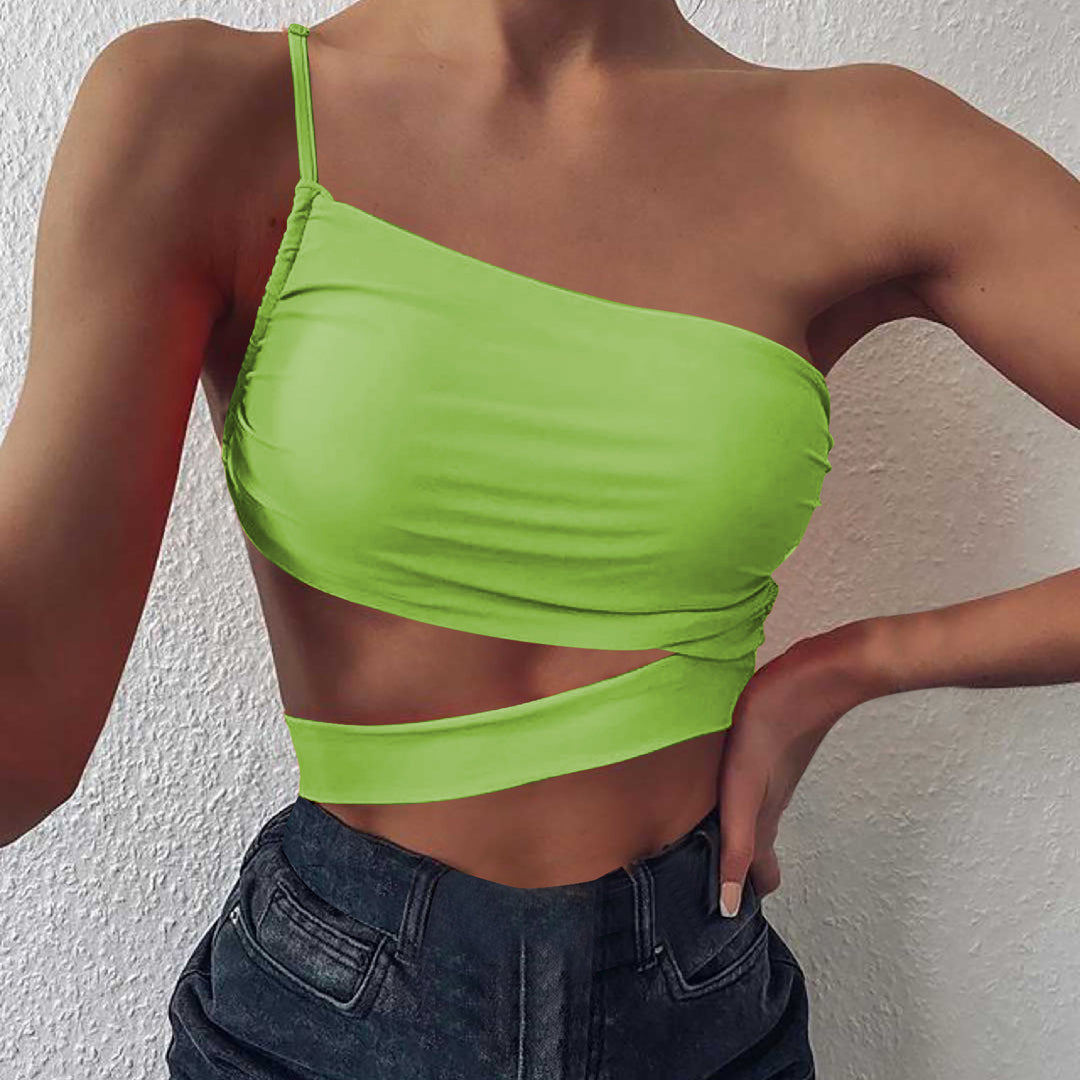 Damen asymmetrisches Crop-Top mit elegantem Wickeldesign Echo Archiv