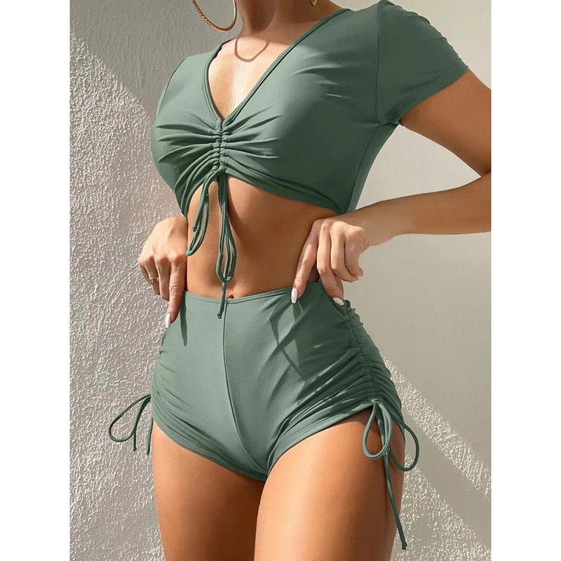 Damen Sport-Bikini mit floralem Design und hohem Bund Echo Archiv