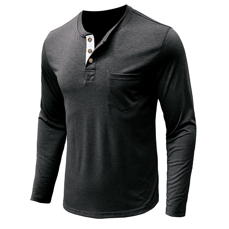 Herren Langarmshirt mit Knopfleiste Echoarchiv