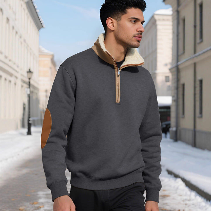 Herren Kapuzenpullover mit halbem Reißverschluss und weichem Fleecefutter Echoarchiv