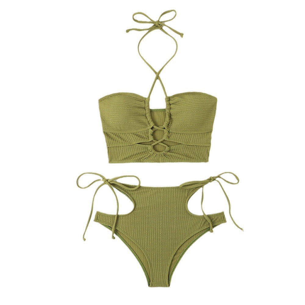 Damen Crop-Top Bikini mit aufregendem Cut-Out-Design und hohem Taillenslip Echo Archiv