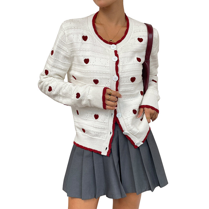 Damen Verspielter Strickcardigan mit Herzmuster Echo Archiv