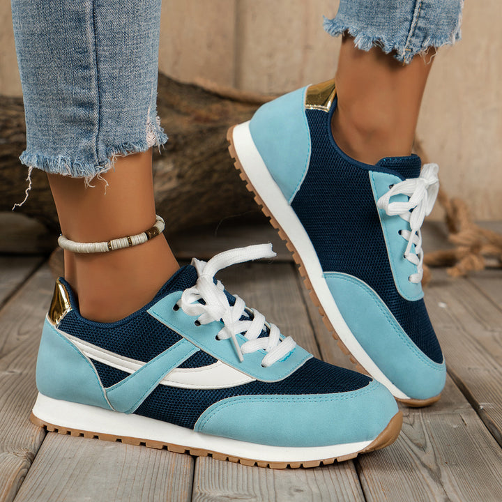 Damen  leichte Retro-Lauf-Sneaker mit verstärkter Zehenkappe, atmungsaktivem Mesh-Obermaterial und profilierter Gummilaufsohle Echo Archiv