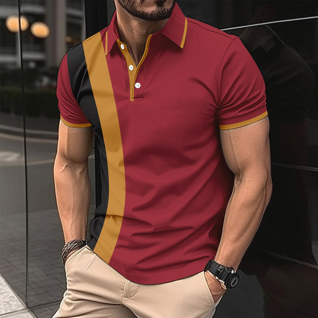 Herren Sportliches Poloshirt mit modernem Schnitt und Kontrastdetails Echoarchiv