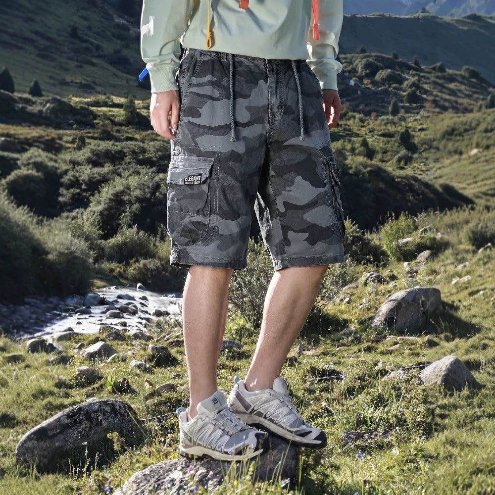 Herren Camouflage-Cargo-Shorts mit elastischem Tunnelzugbund und Multifachtaschen Echo Archiv