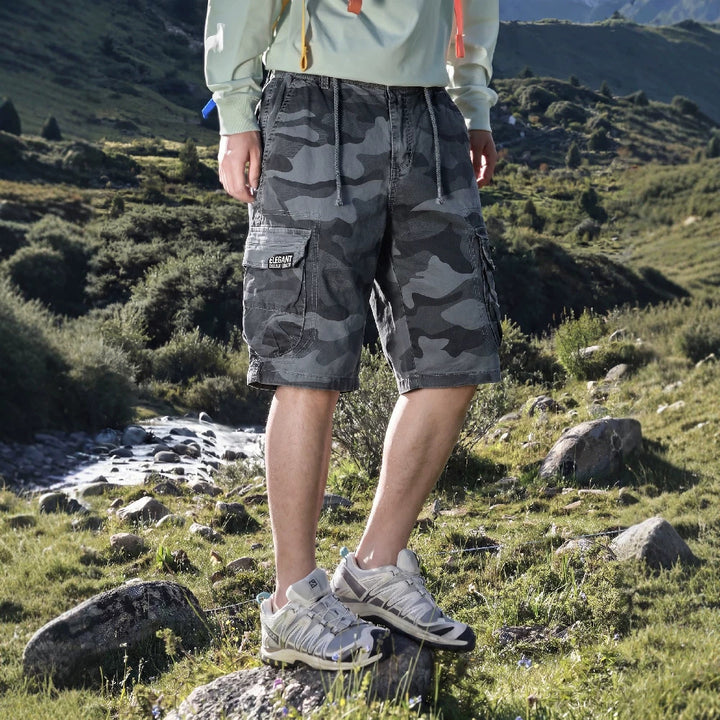 Herren Camouflage-Cargo-Shorts mit elastischem Tunnelzugbund und Multifachtaschen Echo Archiv