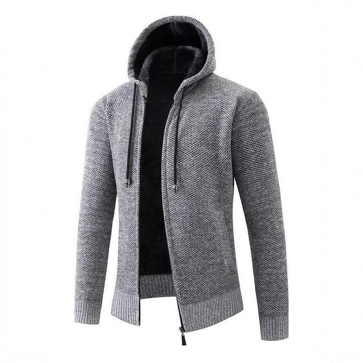 Herren kuschelige Fleecejacke mit Kapuze Echoarchiv