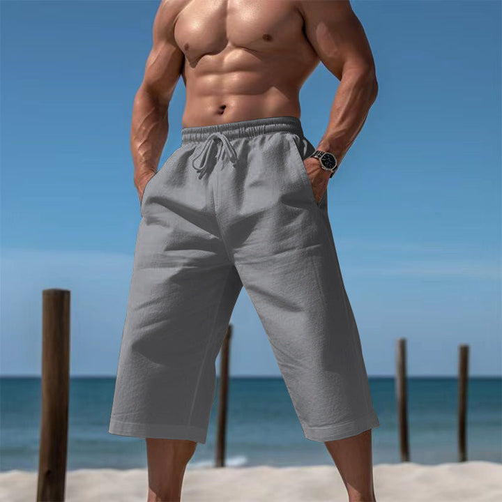 Herren nan lässige knielange Bermuda-Shorts mit elastischem Bund und Tunnelzug Echoarchiv