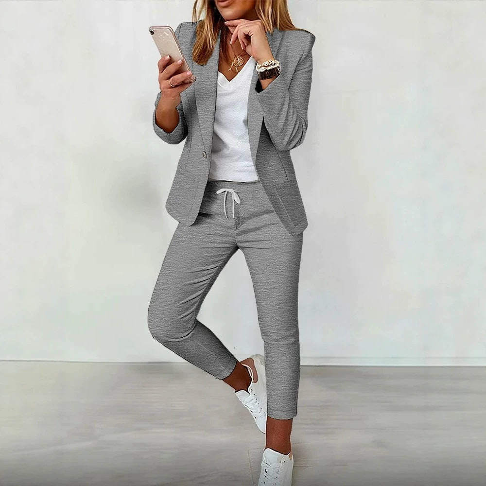 Damen Elegantes Blazer-Set mit bequemen Jogginghose Echo Archiv
