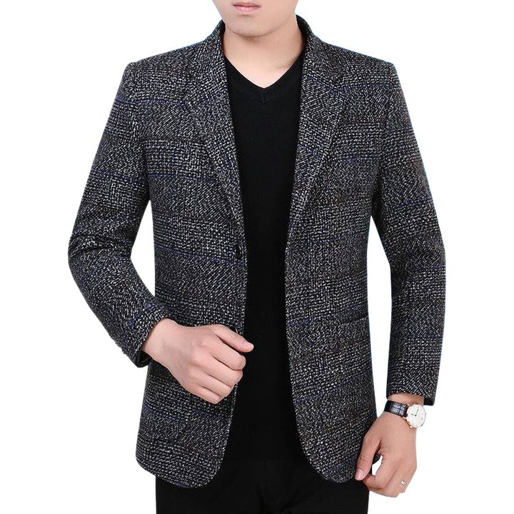 Herren Glencheck-Sakko Slim Fit aus Wollmischung mit dezentem Overcheck – Tianoro