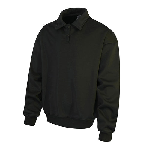 Herren Polo‑Sweatshirt im Oversize‑Relaxed‑Fit mit Rippbündchen und Knopfleiste Echo Archiv