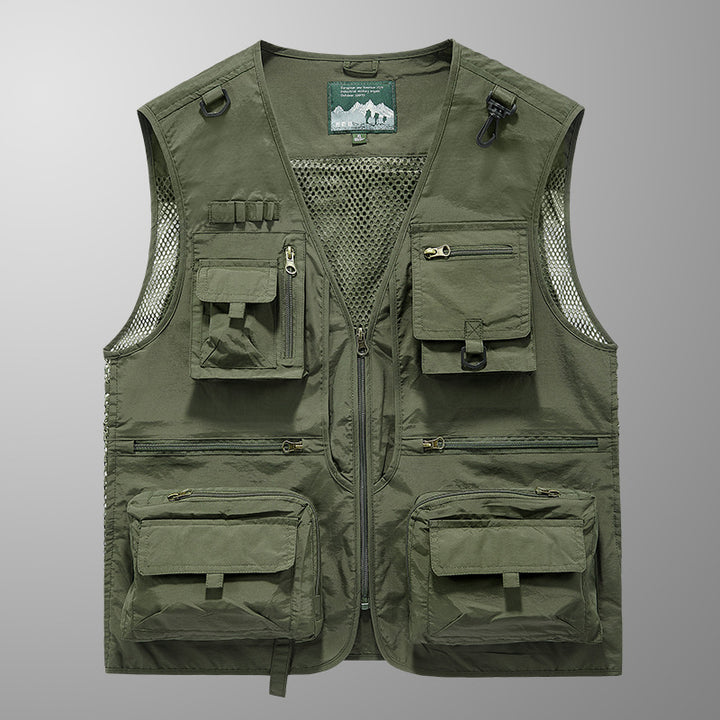 Herren Multifunktionale Outdoorweste mit Mesh‑Belüftung und Mehrfach‑Taschen Echo Archiv