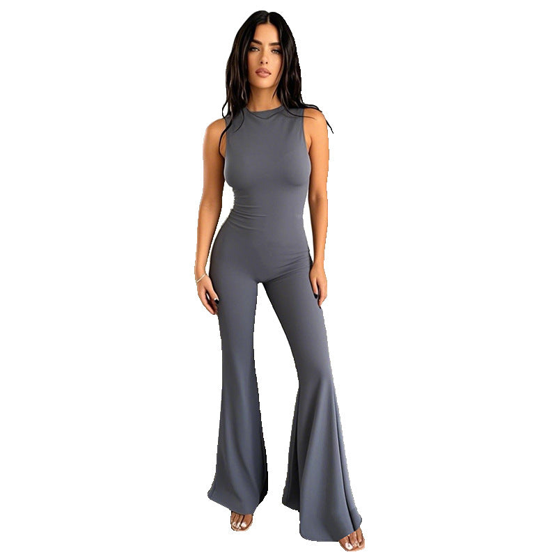 Damen Fließender Jumpsuit mit ausgestellt Bein Echo Archiv