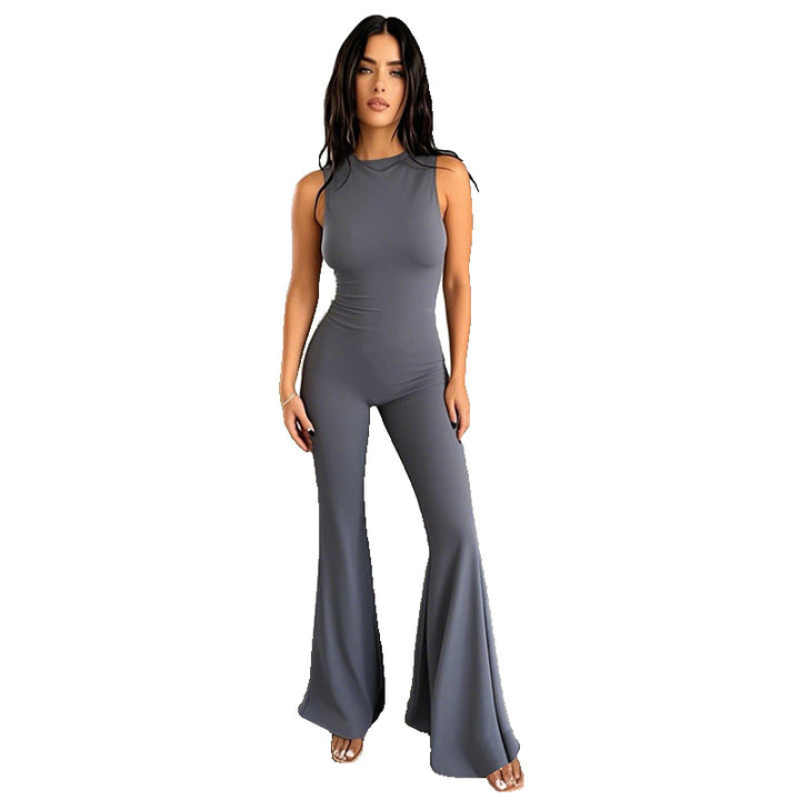 Damen Fließender Jumpsuit mit ausgestellt Bein Echo Archiv