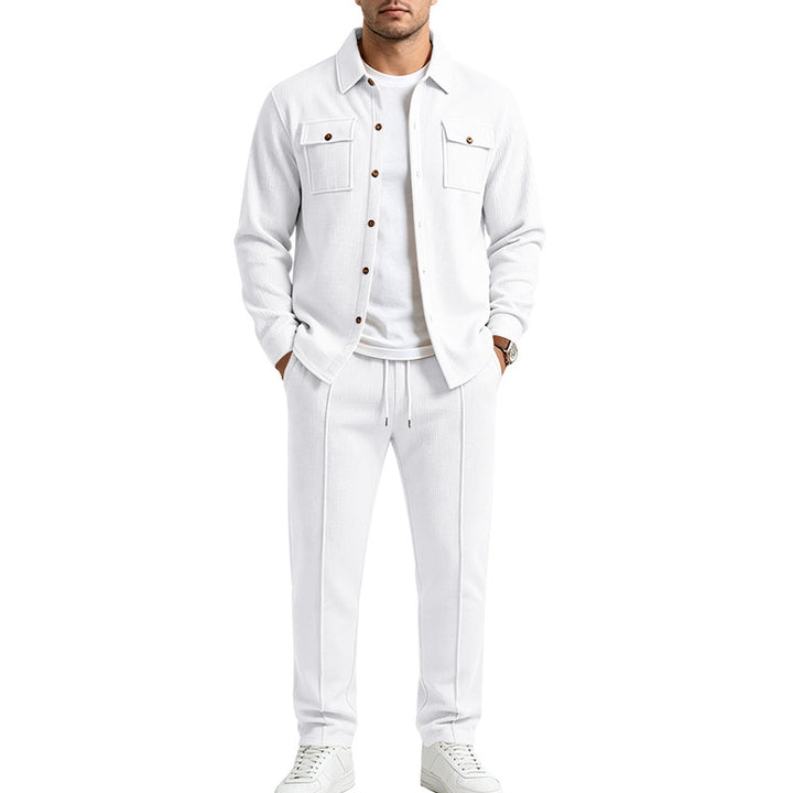 Herren Overshirt- und Jogger-Set aus strukturierter Strickqualität Echoarchiv