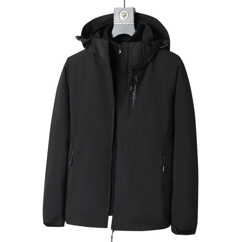 Herren Wind- und wasserabweisende Kapuzenjacke mit ergonomischem Schnitt und verdecktem Reißverschluss Echo Archiv