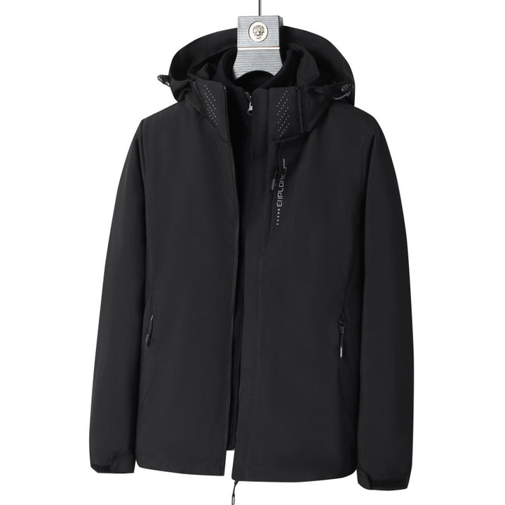 Herren Wind- und wasserabweisende Kapuzenjacke mit ergonomischem Schnitt und verdecktem Reißverschluss Echo Archiv