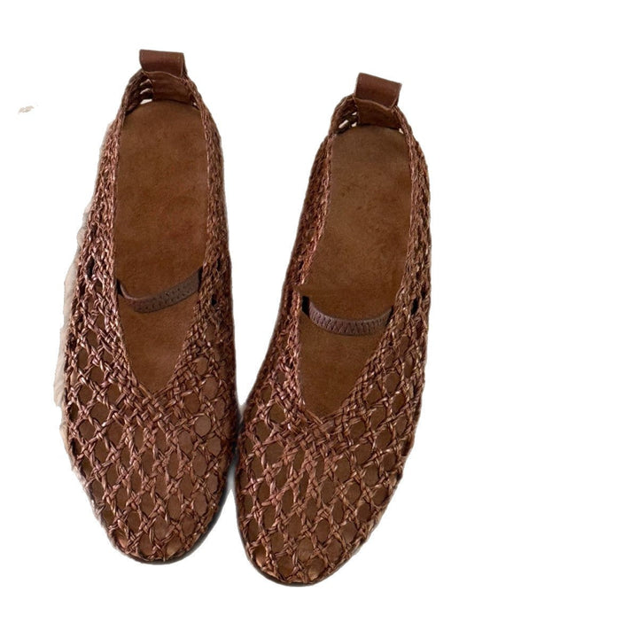 Damen Ballerina-Sandalen mit filigranem Netzdesign und elastischem Riemen Echoarchiv