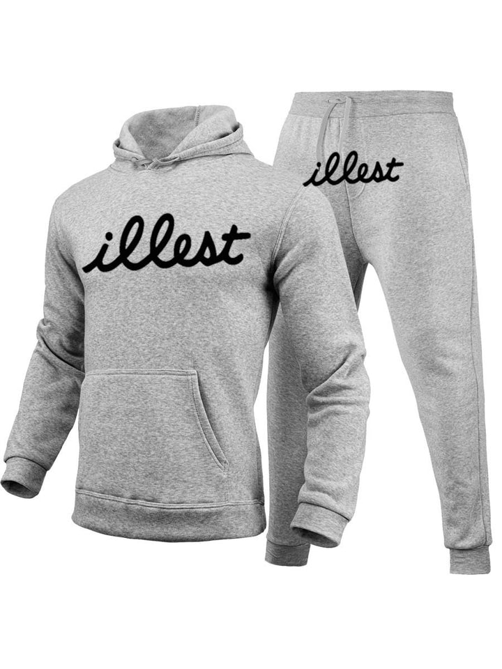 Herren Hoodie und Jogginghose Set mit auffälligem Schriftzug Echoarchiv