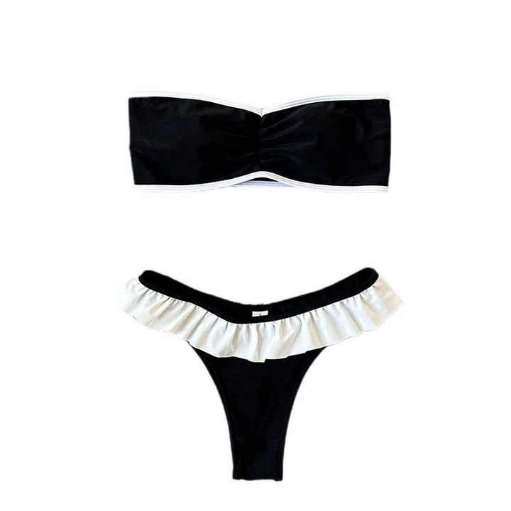 Damen Bandeau-Bikini mit fließendem Rüschendesign und verstellbarem Höschen Echo Archiv