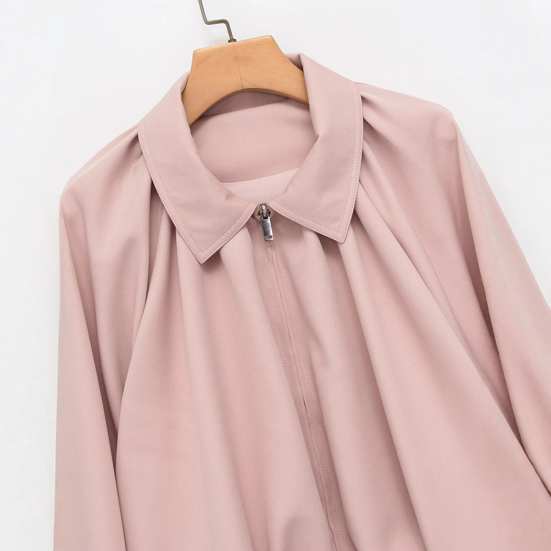 Damen Voluminöse Cropped Cape‑Jacke mit Ballonärmeln und Reißverschluss Echo Archiv