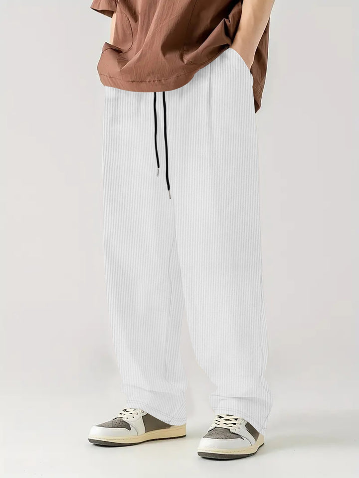 Herren lässige Freizeit-Hose mit elastischem Bund und strukturiertem Design Echoarchiv