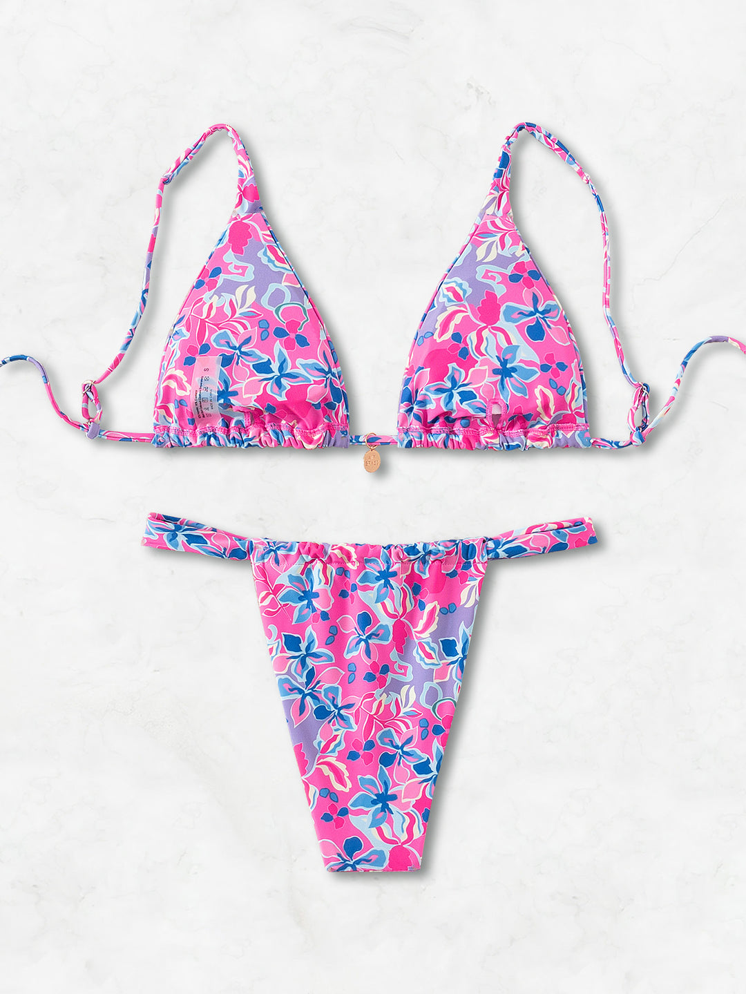 Damen Triangel-Bikini mit verspieltem Palmenmuster Echo Archiv