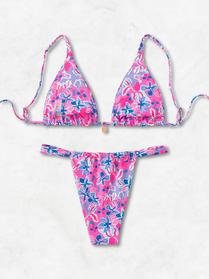 Damen Triangel-Bikini mit verspieltem Palmenmuster Echo Archiv