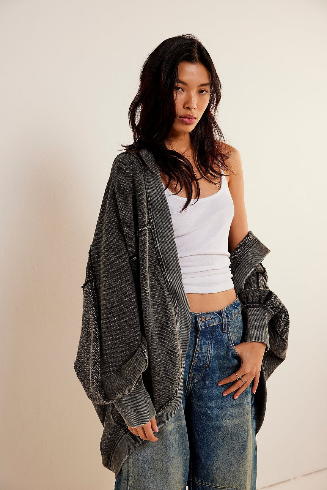 Damen Lässige Oversize Sweatjacke – Célinea
