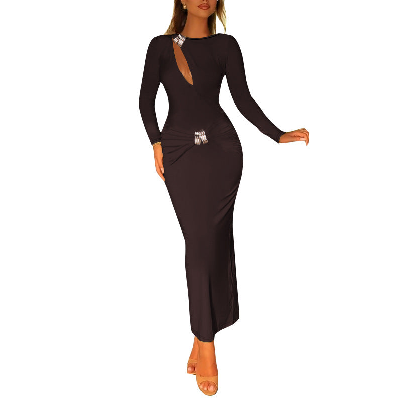 Damen Elegantes Maxikleid mit elegantem Wickeldesign und funkelnden Applikationen Echo Archiv