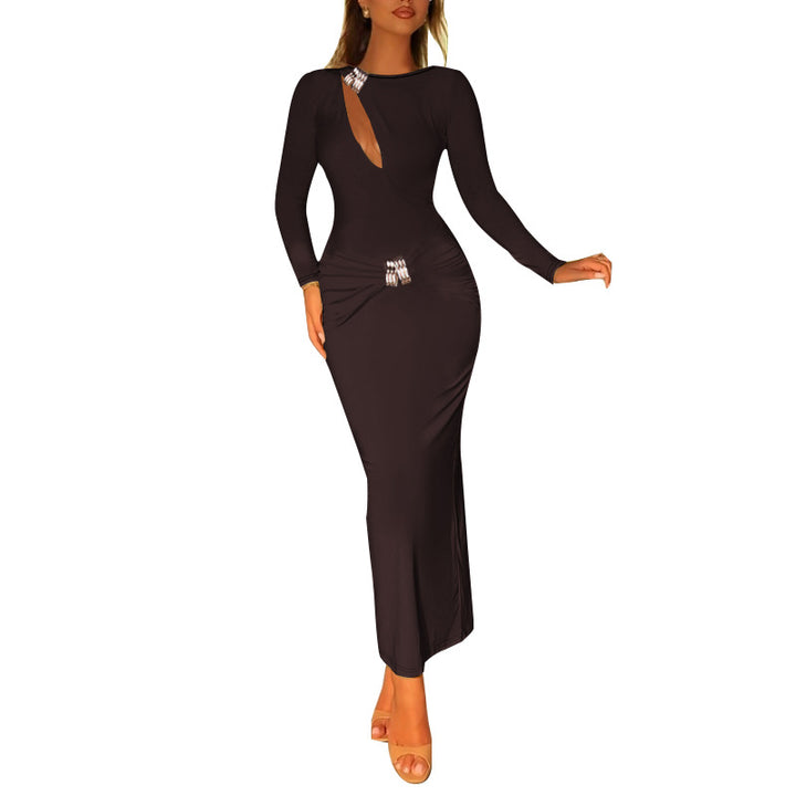 Damen Elegantes Maxikleid mit elegantem Wickeldesign und funkelnden Applikationen Echo Archiv