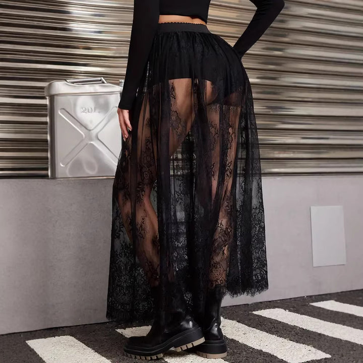 Damen Elegante Spitzen-Maxiröcke mit hohem Bund Echo Archiv