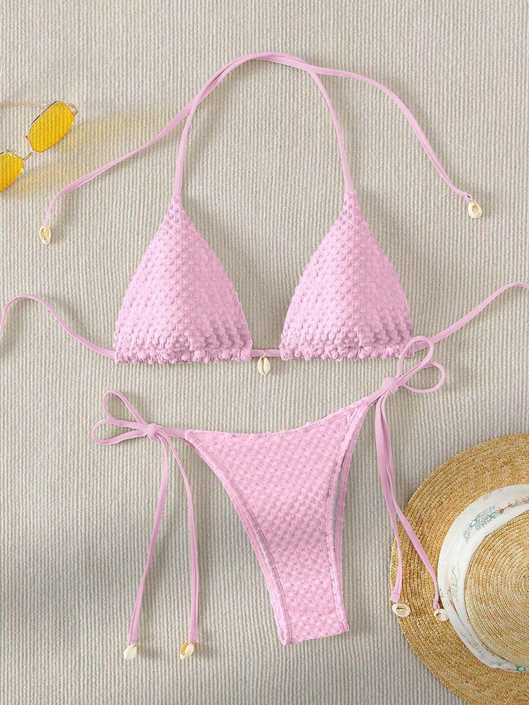 Damen Triangle-Bikini mit strukturiertem Material und zarten Bindebändern Echo Archiv