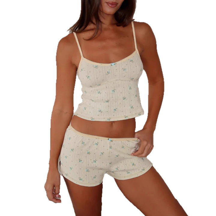 Damen Schlafanzug Set mit zarten Blumenmustern Echo Archiv