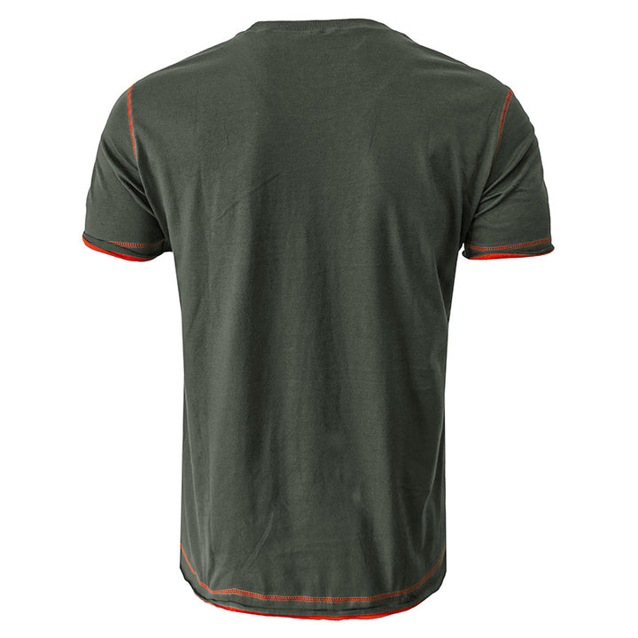 Herren Rundhals-T-Shirt mit kontrastierenden Ärmeln und lässigem Schnitt Echoarchiv