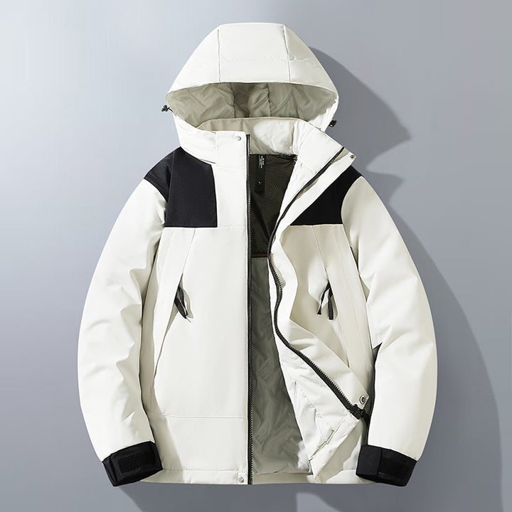 Herren Wasserabweisender Winterparka mit Kapuze, Thermoisolierung und kontrastierenden Schulterpaneelen Echo Archiv