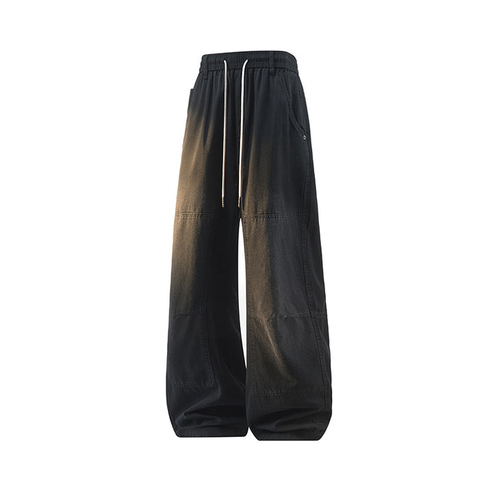 Herren Weite Baggy-Cargohose aus Baumwoll-Twill mit elastischem Bund und Knie-Patch Echo Archiv