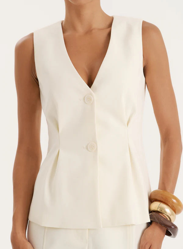 Damen elegante Bluse mit V-Ausschnitt und plissierten Details Echo Archiv