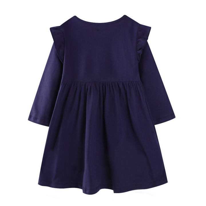 Mädchen Freizeitkleid mit buntem Einhorn-Design und floralen Applikationen Echo Archiv