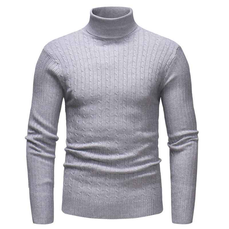 Herren Hochwertiger Rollkragenpullover mit strukturiertem Zopfmuster Echoarchiv