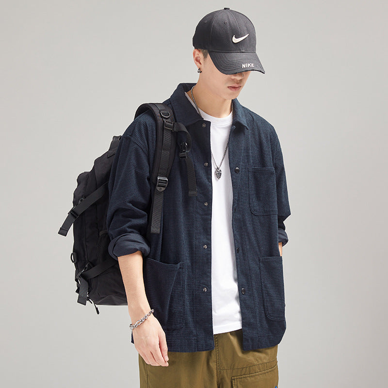Herren Kord-Workwear-Überhemd mit Brust- und Eingrifftaschen Echoarchiv