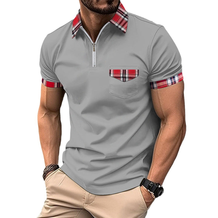 Herren Polo-Kurzarmhemd mit modischem Karo-Kragen Echoarchiv
