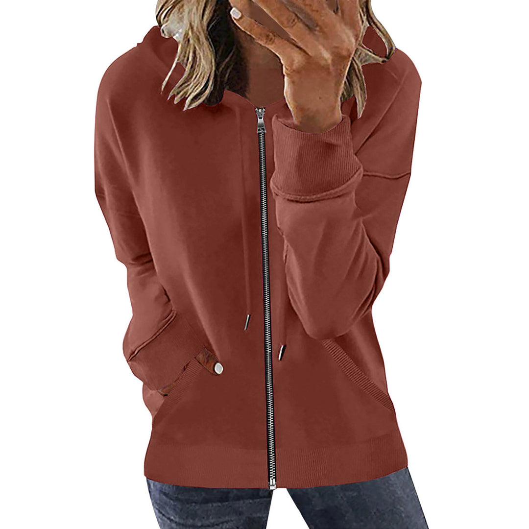 Damen nan Kapuzenjacke mit durchgehendem Reißverschluss, Kängurutaschen und elastischen Bündchen Echo Archiv