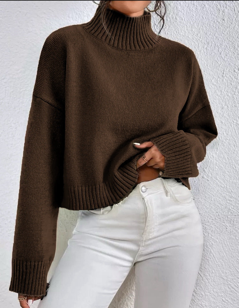 Damen modischer Kragenpullover aus weicher Wolle Echoarchiv