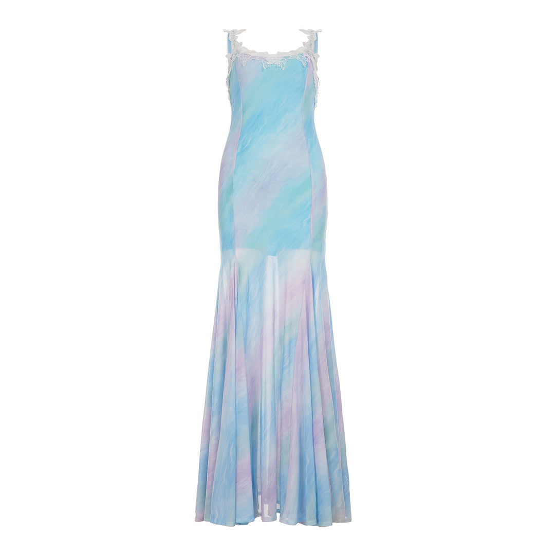 Damen Maxikleid mit romantischer Spitzenborte und schwingendem Saum Echo Archiv