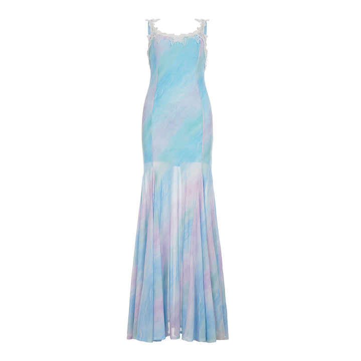Damen Maxikleid mit romantischer Spitzenborte und schwingendem Saum Echo Archiv